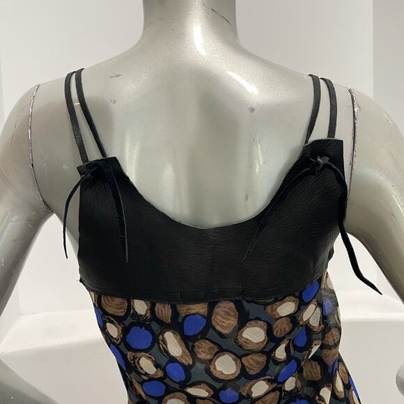 Katharine Story Handcrafted Multicolored Midi Asymmetrical Sundress Leather Trim - Picture 8 of 13